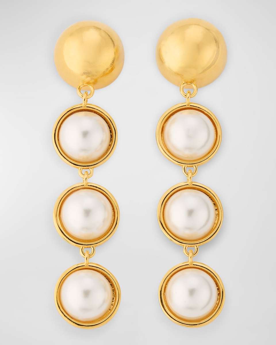 Long Pearly Sphere Earrings